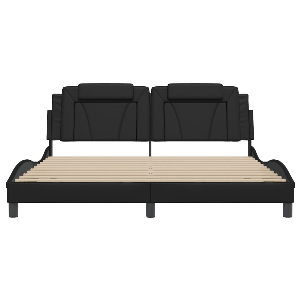 Cadre de lit avec LED sans matelas noir 180x200 cm - XIOS