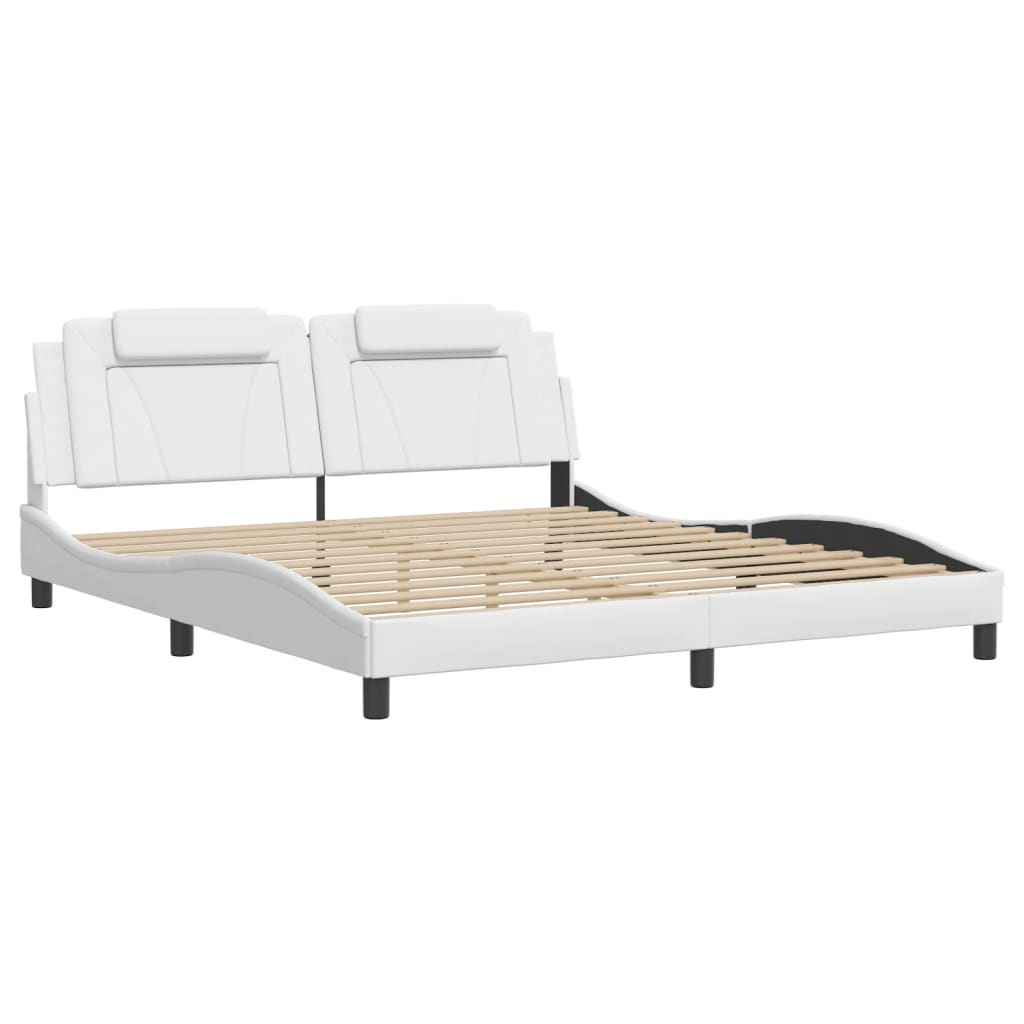 Cadre de lit avec LED sans matelas blanc 180x200 cm - XIOS