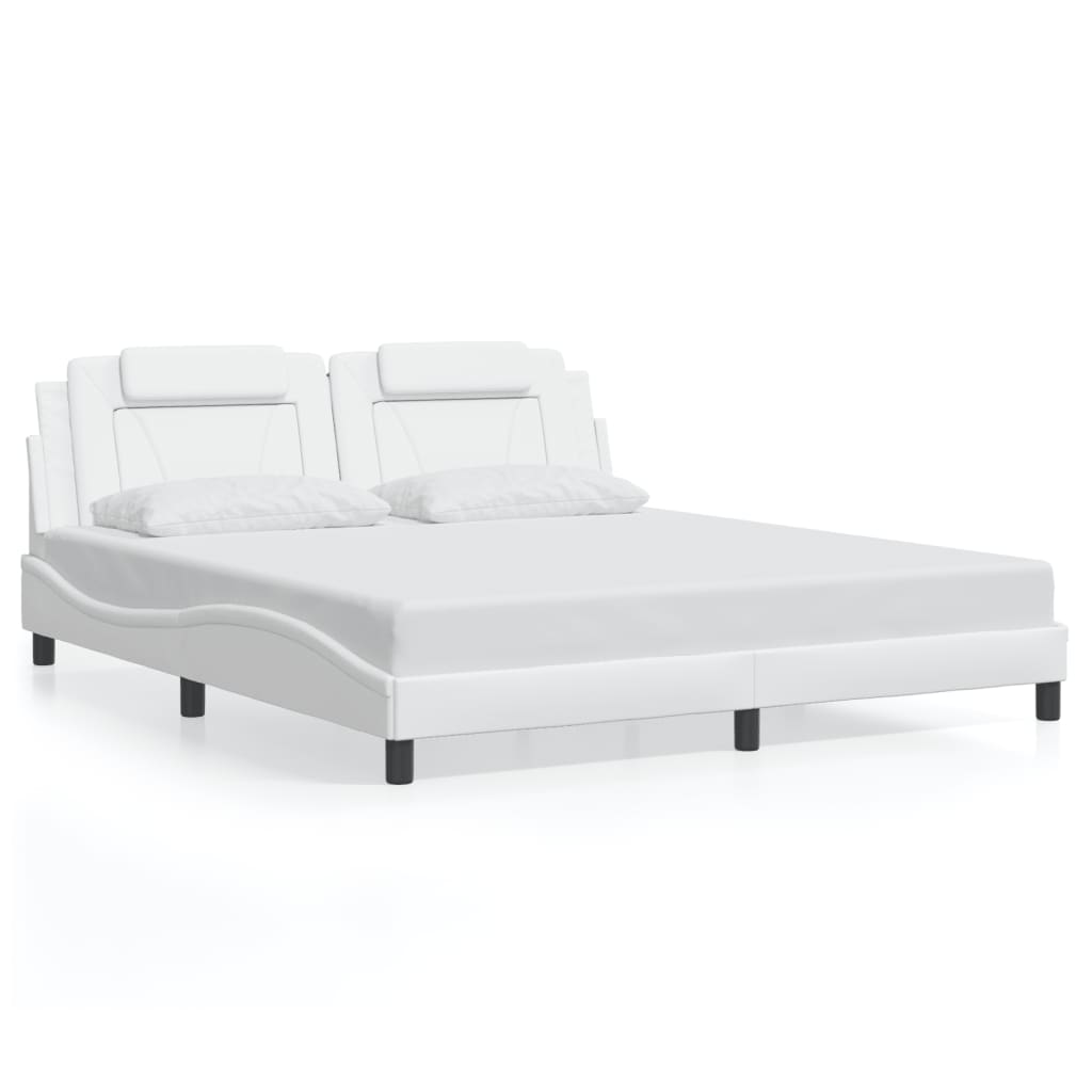 Cadre de lit avec LED sans matelas blanc 180x200 cm - XIOS