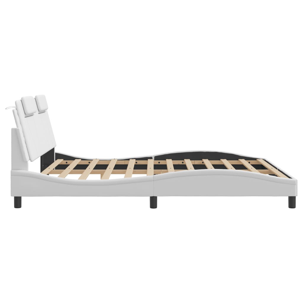 Cadre de lit avec LED sans matelas blanc 180x200 cm - XIOS