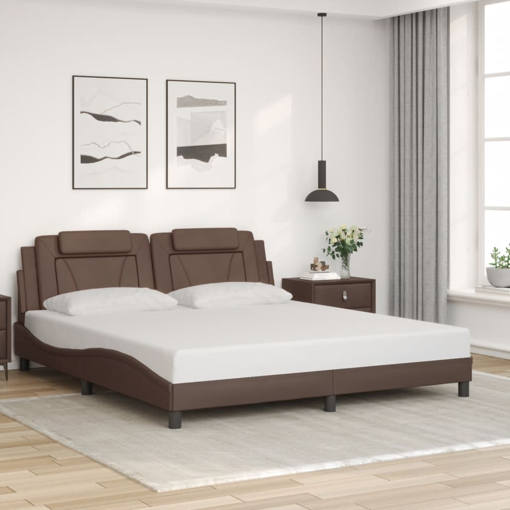 Cadre de lit avec LED sans matelas marron 180x200 cm - XIOS