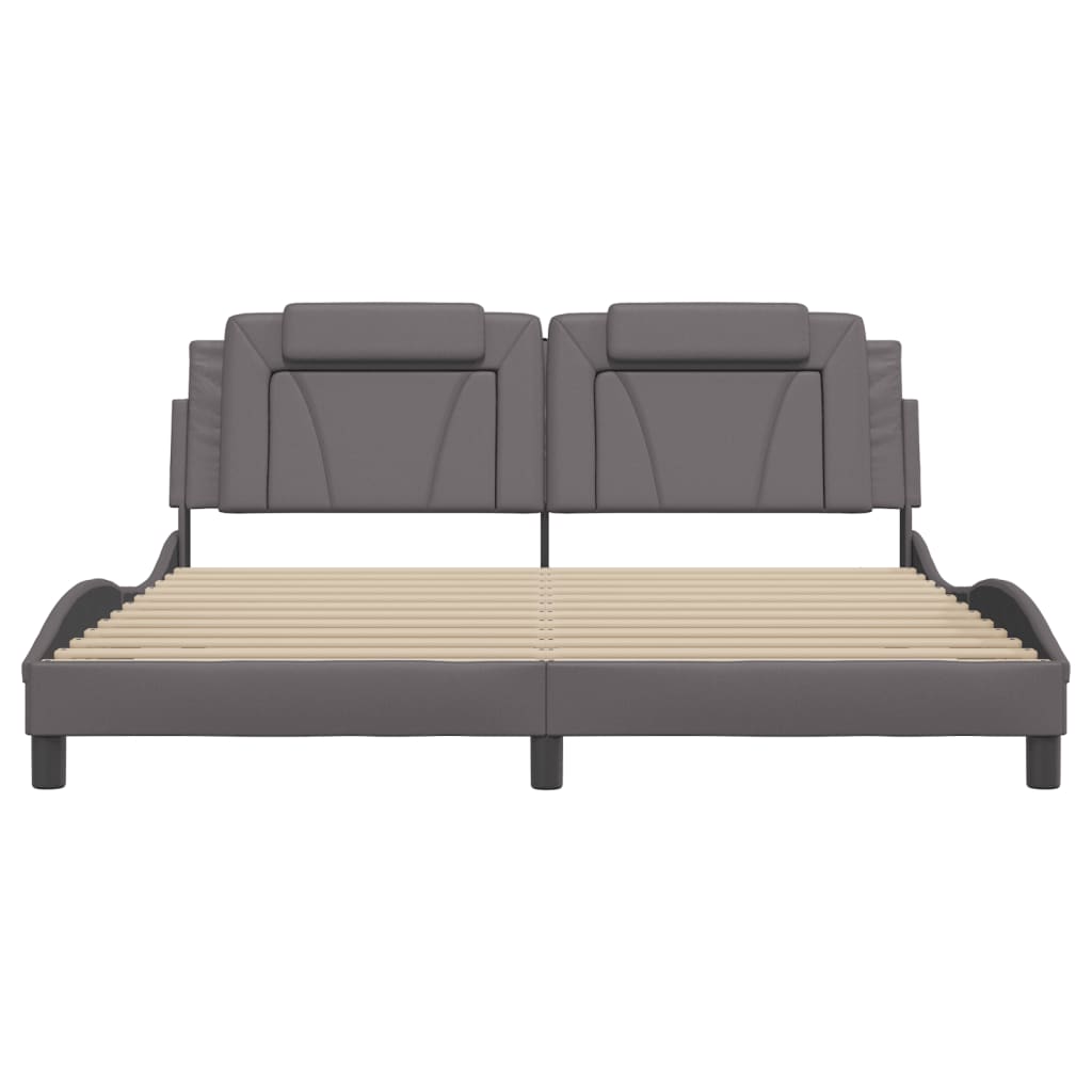 Cadre de lit avec LED sans matelas gris 180x200 cm - XIOS