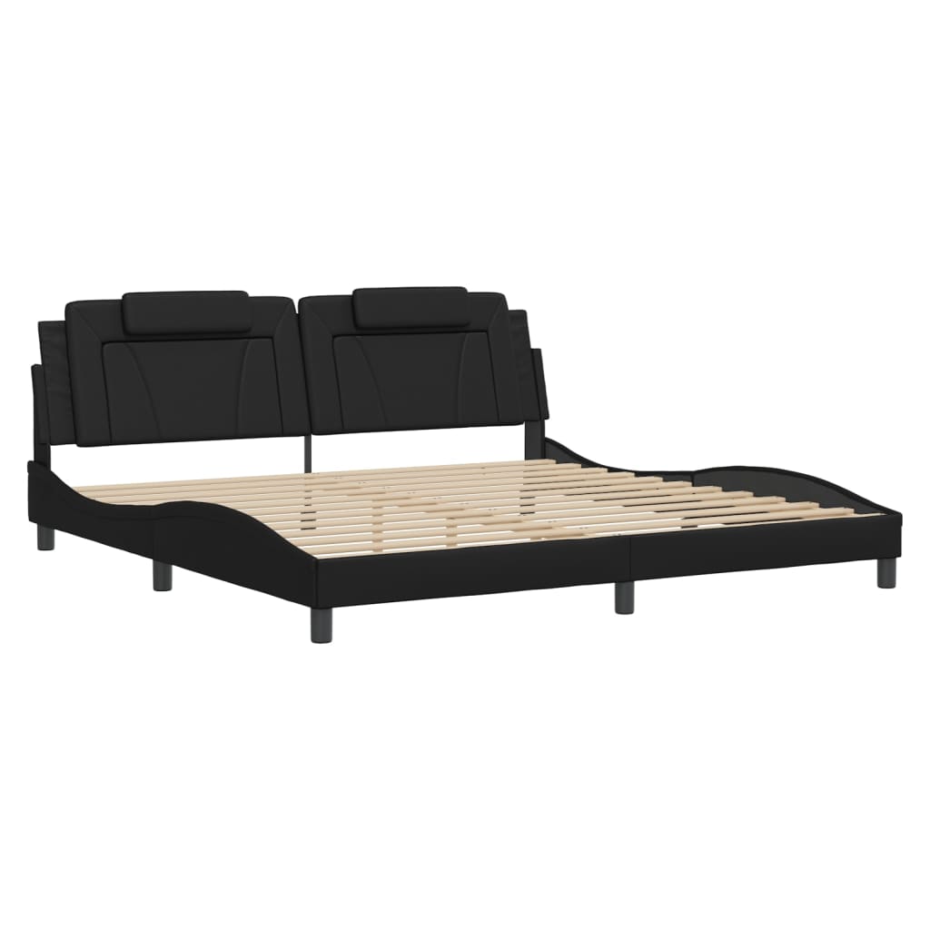 Cadre de lit avec LED sans matelas noir 200x200 cm - XIOS