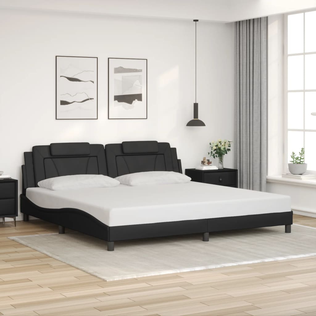 Cadre de lit avec LED sans matelas noir 200x200 cm - XIOS