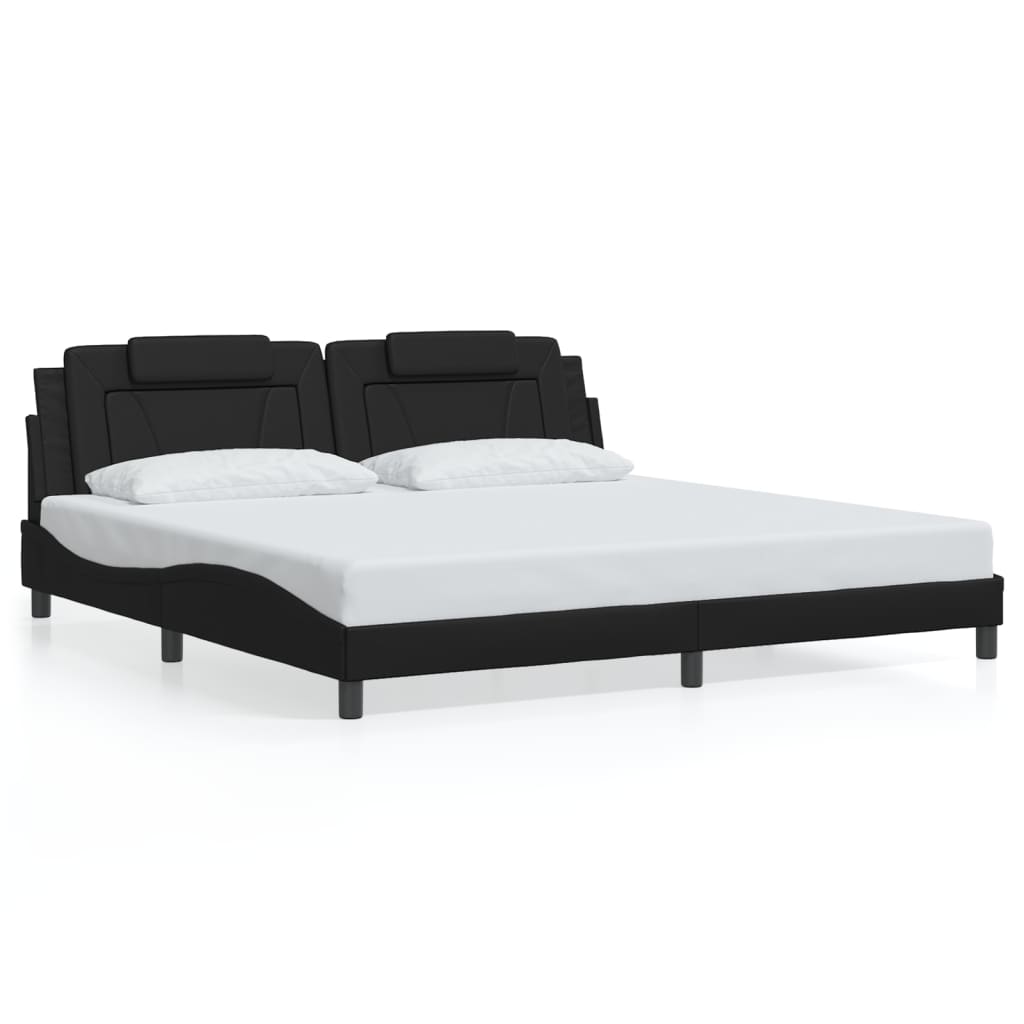 Cadre de lit avec LED sans matelas noir 200x200 cm - XIOS