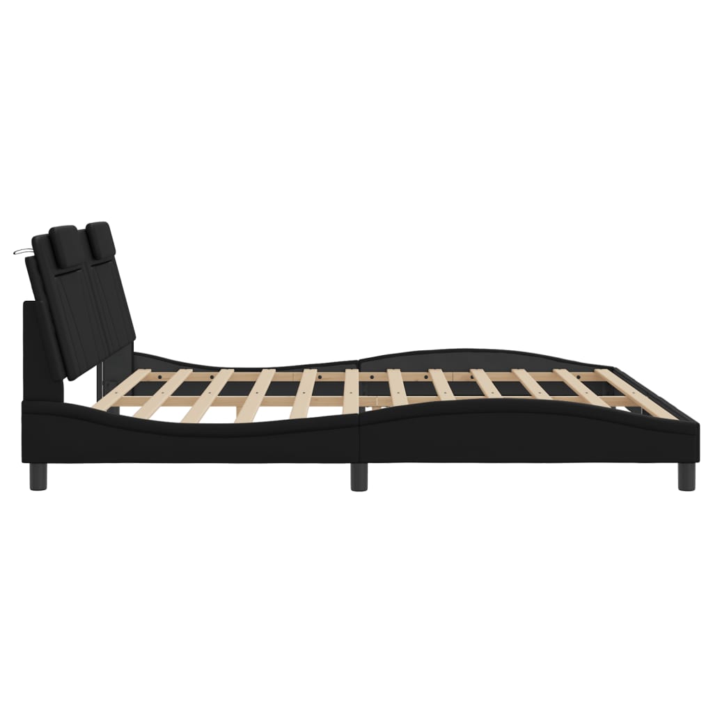 Cadre de lit avec LED sans matelas noir 200x200 cm - XIOS