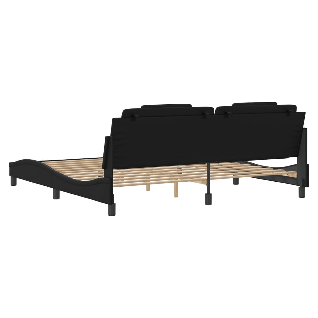 Cadre de lit avec LED sans matelas noir 200x200 cm - XIOS