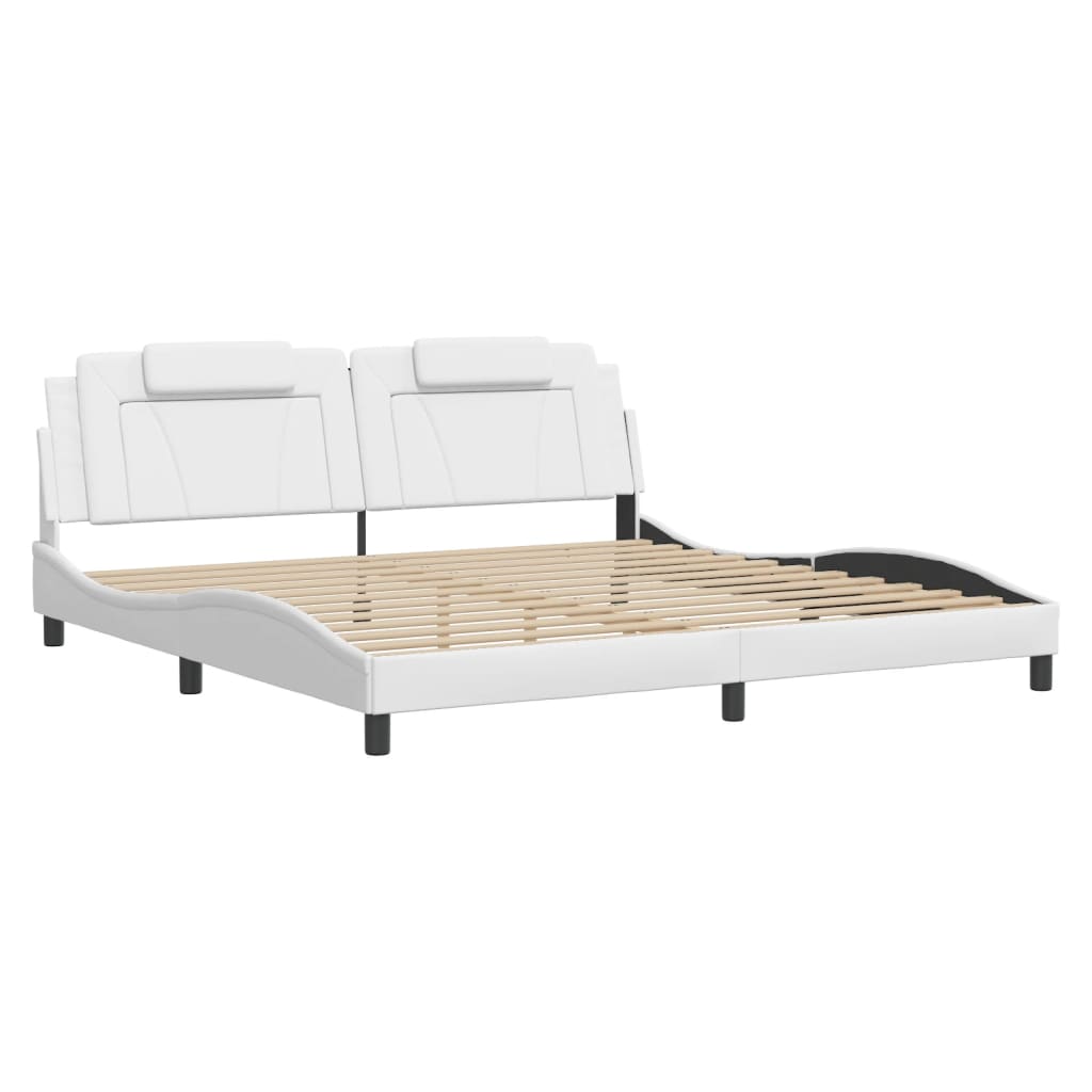 Cadre de lit avec LED sans matelas blanc 200x200 cm - XIOS