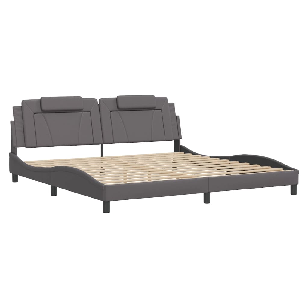 Cadre de lit avec LED sans matelas gris 200x200 cm - XIOS