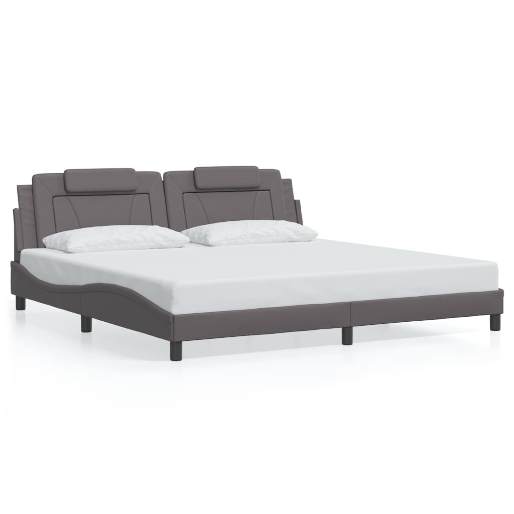 Cadre de lit avec LED sans matelas gris 200x200 cm - XIOS