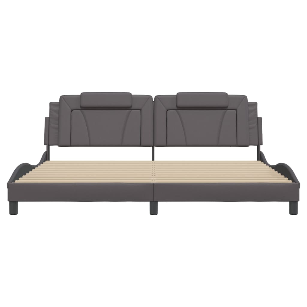 Cadre de lit avec LED sans matelas gris 200x200 cm - XIOS