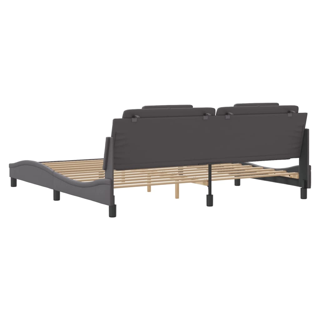 Cadre de lit avec LED sans matelas gris 200x200 cm - XIOS