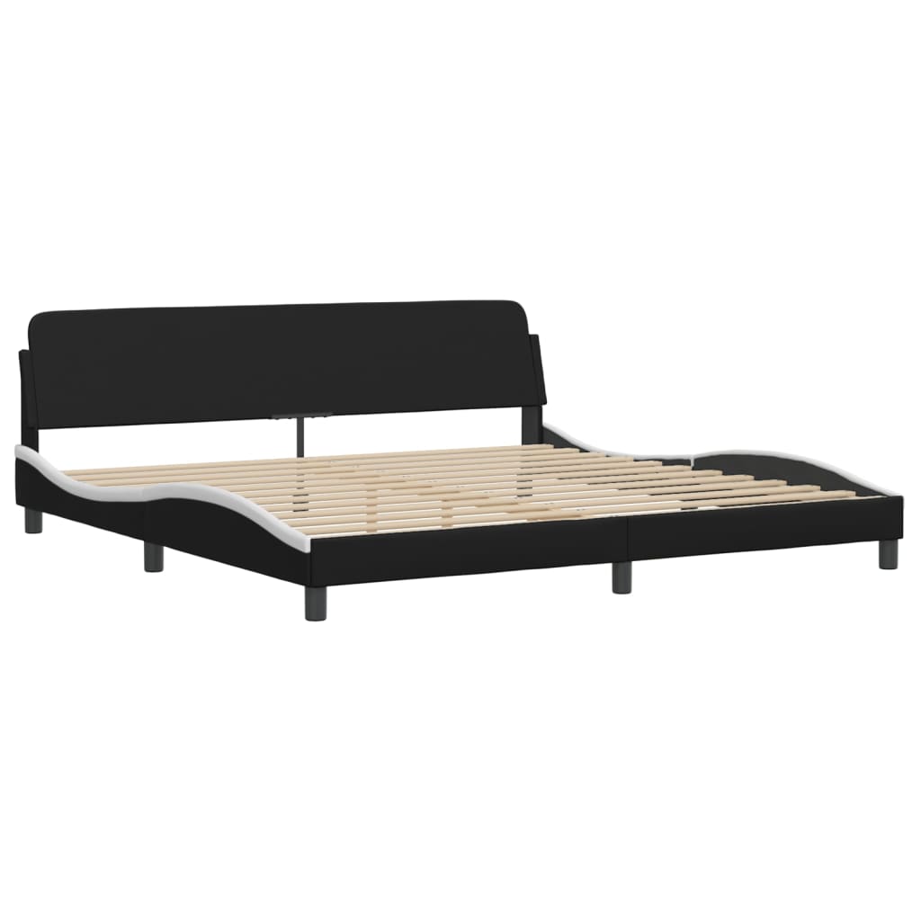 Cadre de lit avec LED sans matelas noir et blanc 200x200 cm - XIOS