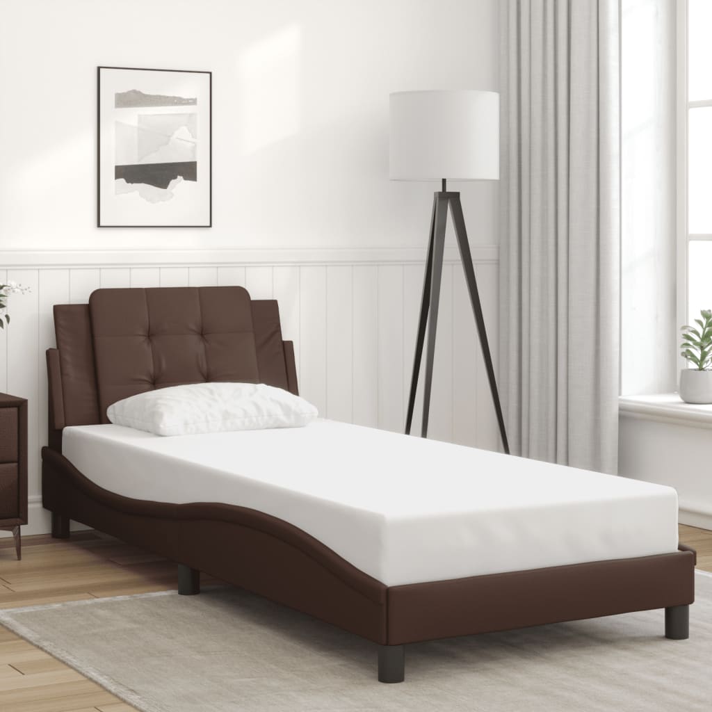 Cadre de lit avec LED sans matelas marron 80x200 cm - XIOS