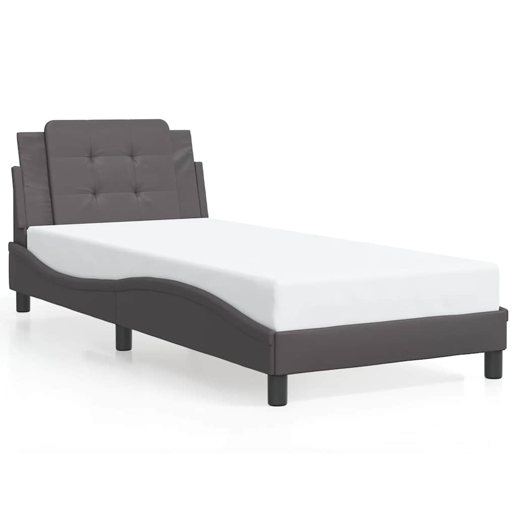 Cadre de lit avec LED sans matelas gris 80x200 cm - XIOS