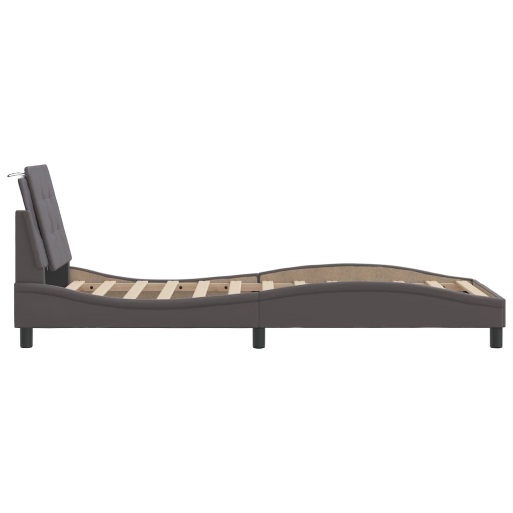 Cadre de lit avec LED sans matelas gris 80x200 cm - XIOS