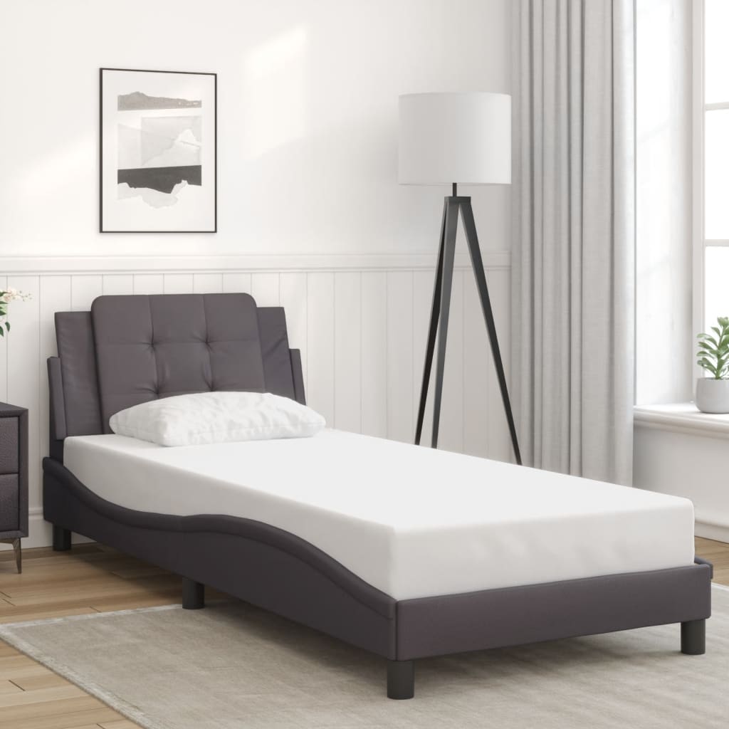 Cadre de lit avec LED sans matelas gris 90x190 cm - XIOS