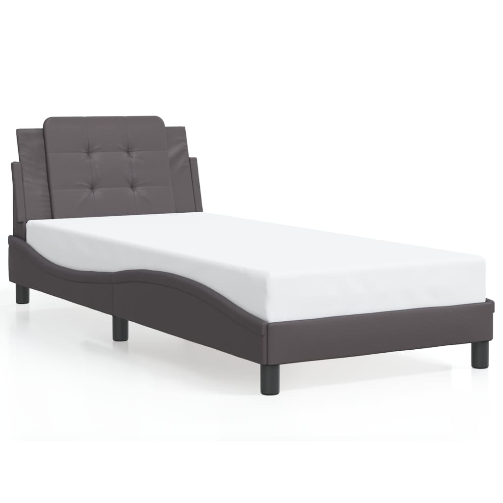Cadre de lit avec LED sans matelas gris 90x190 cm - XIOS