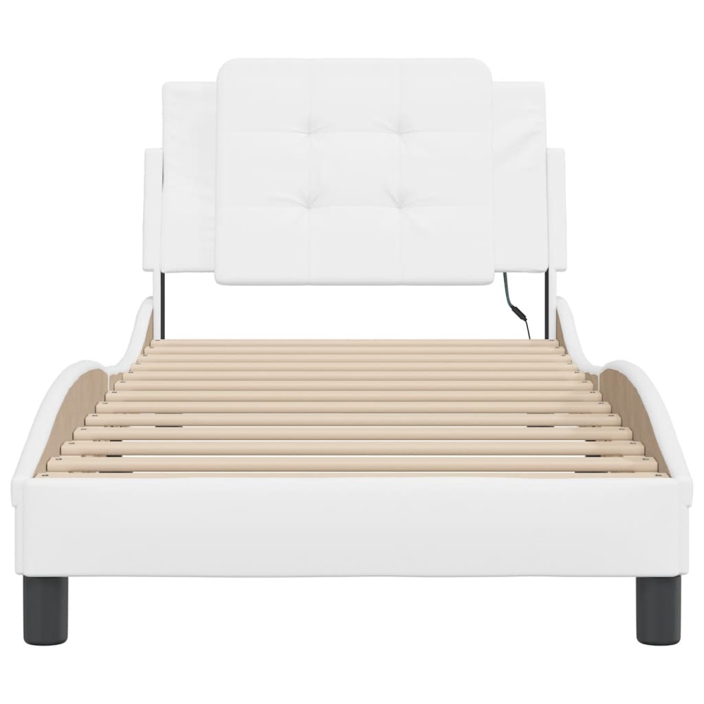 Cadre de lit avec LED sans matelas blanc 90x200 cm - XIOS