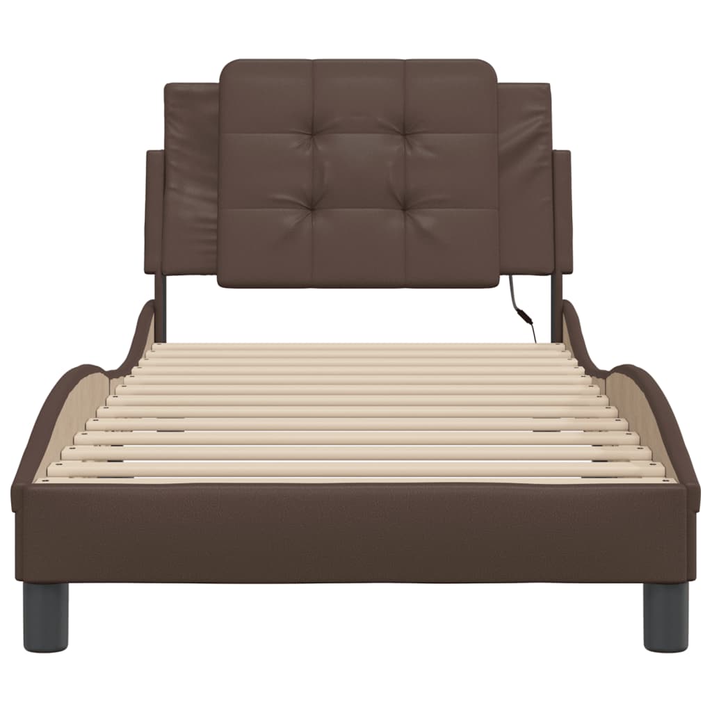 Cadre de lit avec LED sans matelas Zadar marron 90x200 cm - XIOS