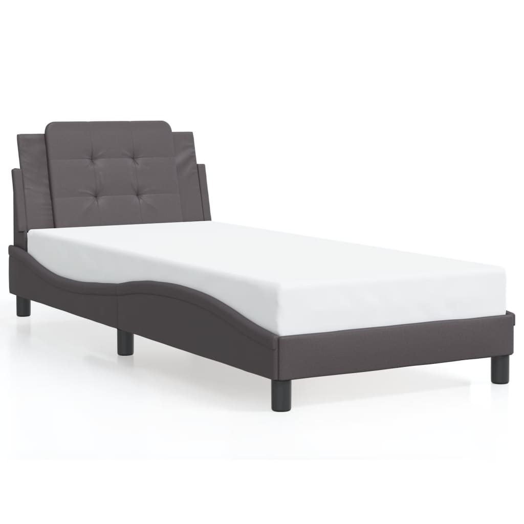 Cadre de lit avec LED sans matelas Zadar gris 90x200 cm - XIOS