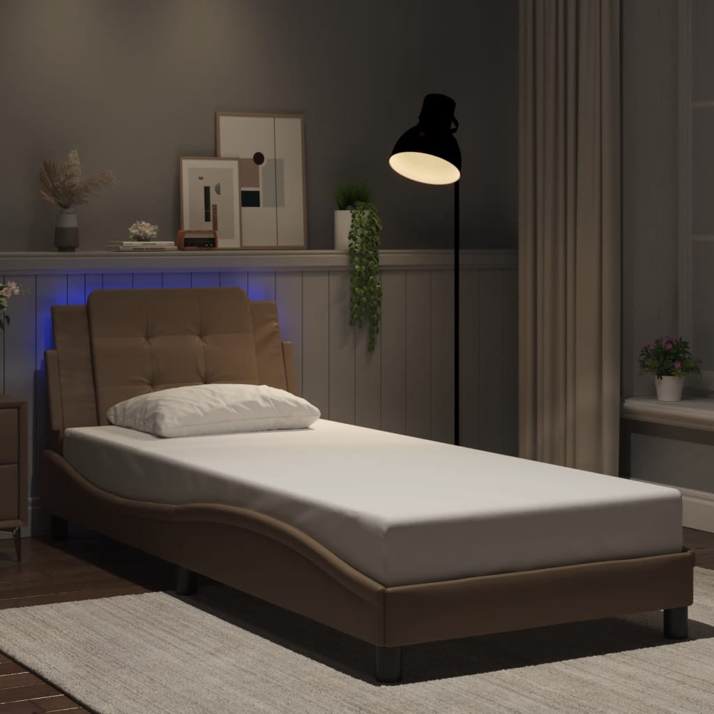 Cadre de lit avec LED sans matelas cappuccino 90x200 cm - XIOS