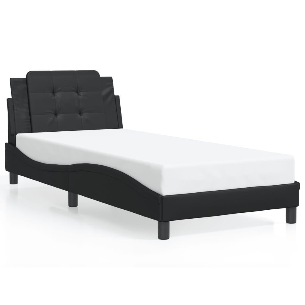 Cadre de lit avec LED sans matelas noir 100x200 cm - XIOS