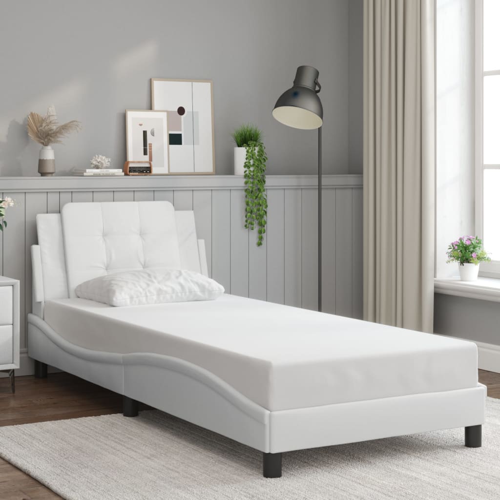 Cadre de lit avec LED sans matelas blanc 100x200 cm - XIOS