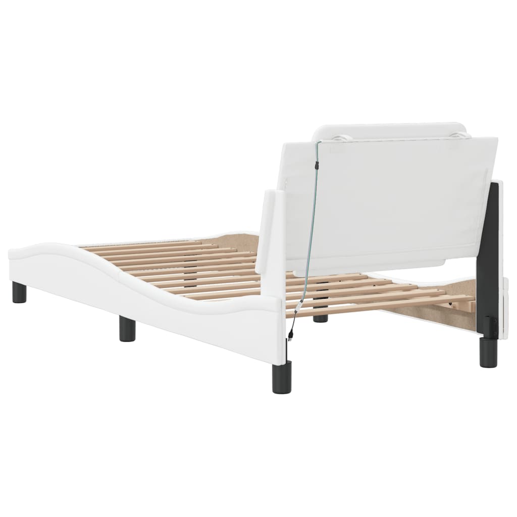 Cadre de lit avec LED sans matelas blanc 100x200 cm - XIOS