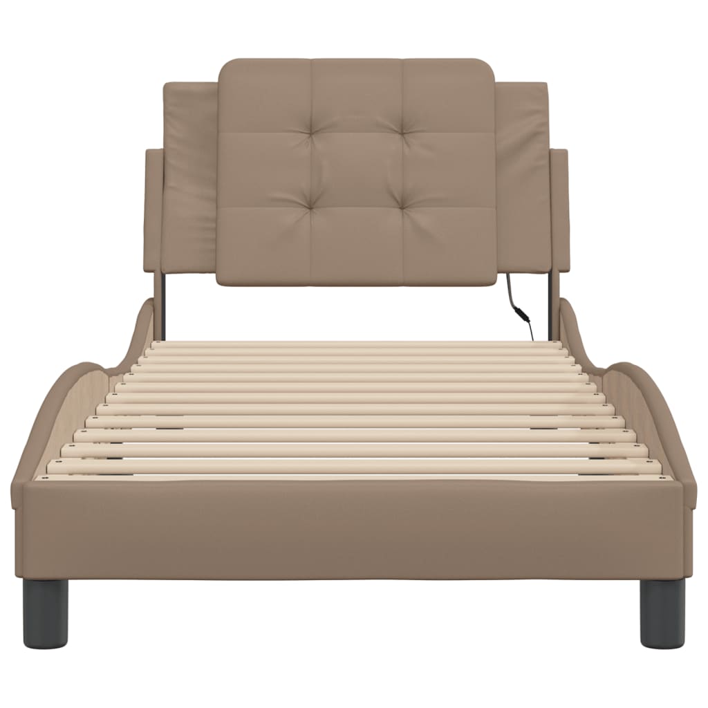 Cadre de lit avec LED sans matelas cappuccino 100x200 cm - XIOS
