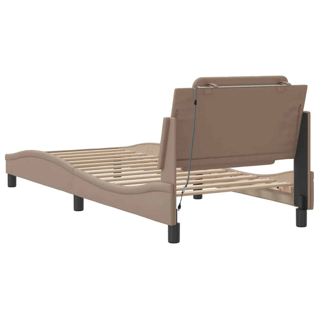 Cadre de lit avec LED sans matelas cappuccino 100x200 cm - XIOS