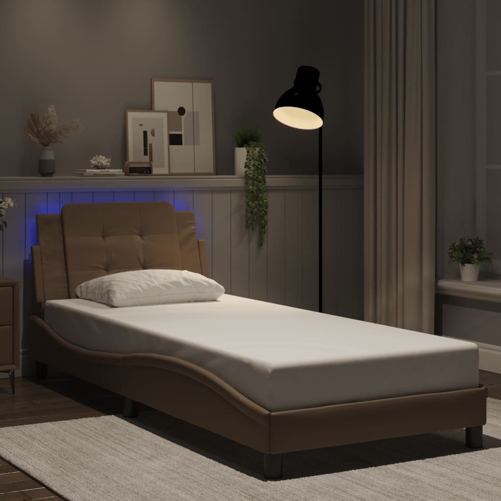 Cadre de lit avec LED sans matelas cappuccino 100x200 cm - XIOS