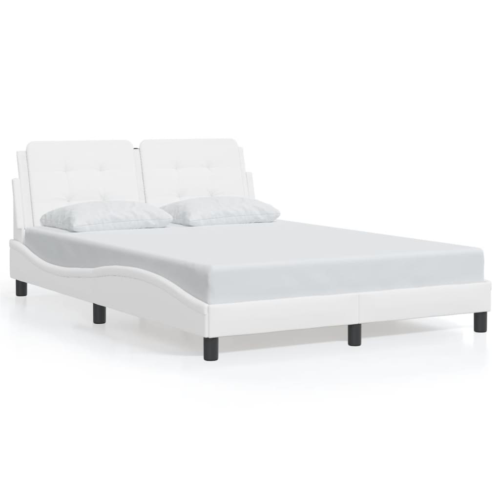 Cadre de lit avec LED sans matelas blanc 120x200 cm - XIOS
