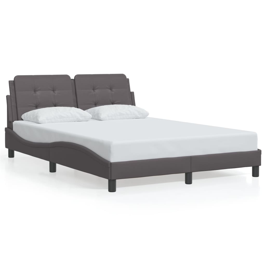 Cadre de lit avec LED sans matelas gris 120x200 cm - XIOS