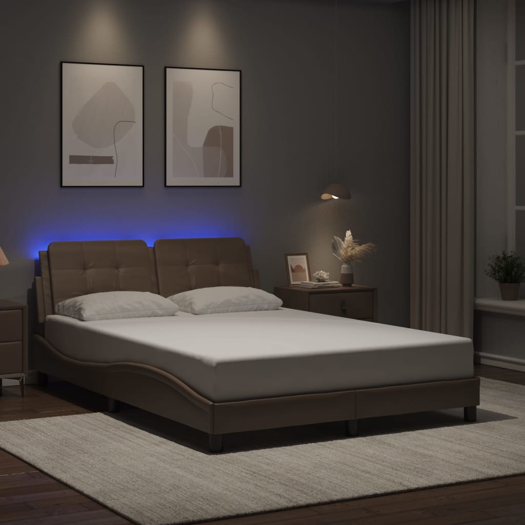 Cadre de lit avec LED sans matelas cappuccino 120x200 cm - XIOS