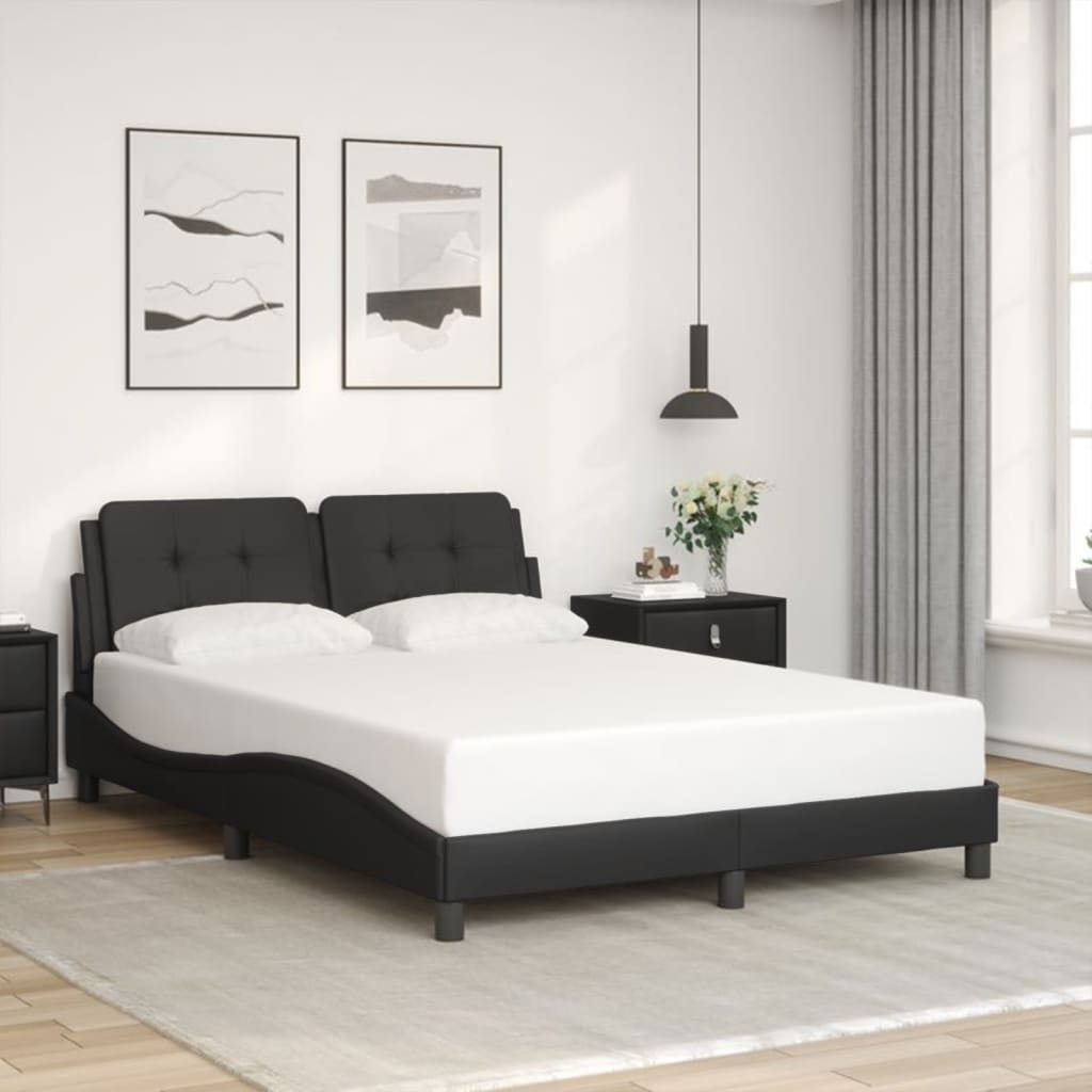 Cadre de lit avec LED sans matelas noir 140x190 cm - XIOS