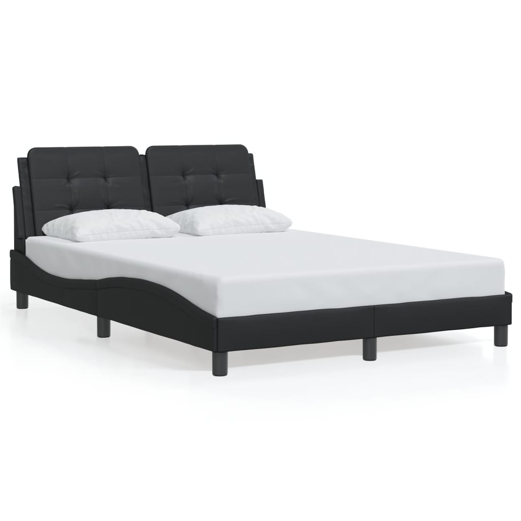 Cadre de lit avec LED sans matelas noir 140x190 cm - XIOS