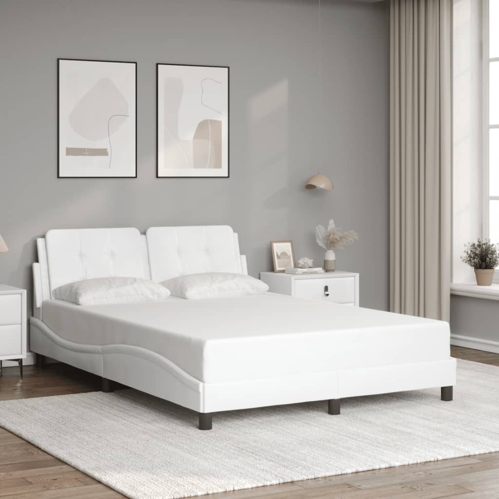 Cadre de lit avec LED sans matelas blanc 140x190 cm - XIOS