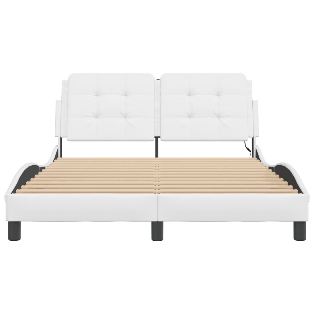 Cadre de lit avec LED sans matelas blanc 140x190 cm - XIOS