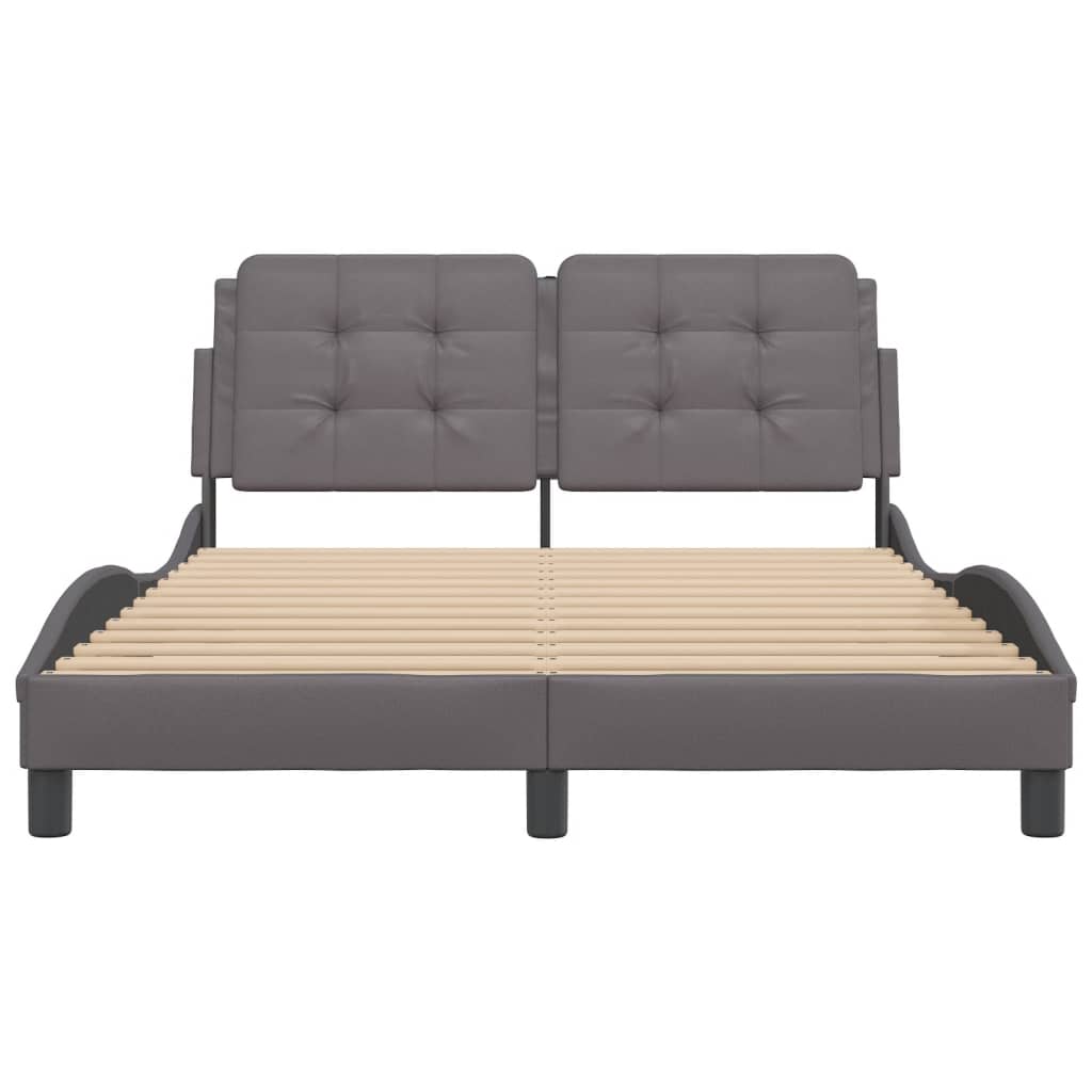 Cadre de lit avec LED sans matelas gris 140x190 cm - XIOS