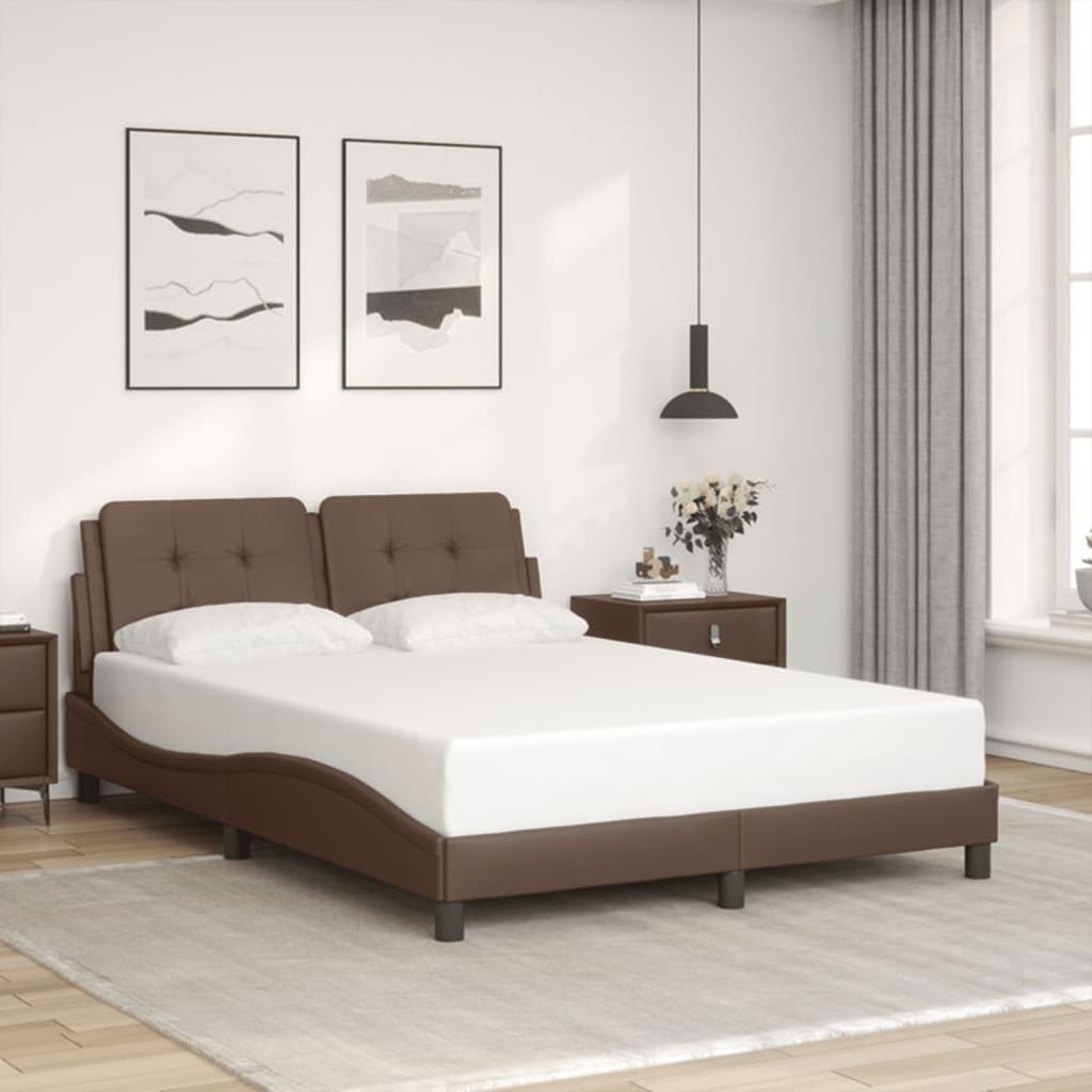 Cadre de lit avec LED sans matelas marron 140x200 cm - XIOS