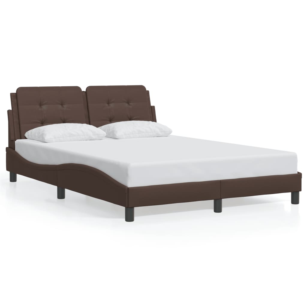 Cadre de lit avec LED sans matelas marron 140x200 cm - XIOS