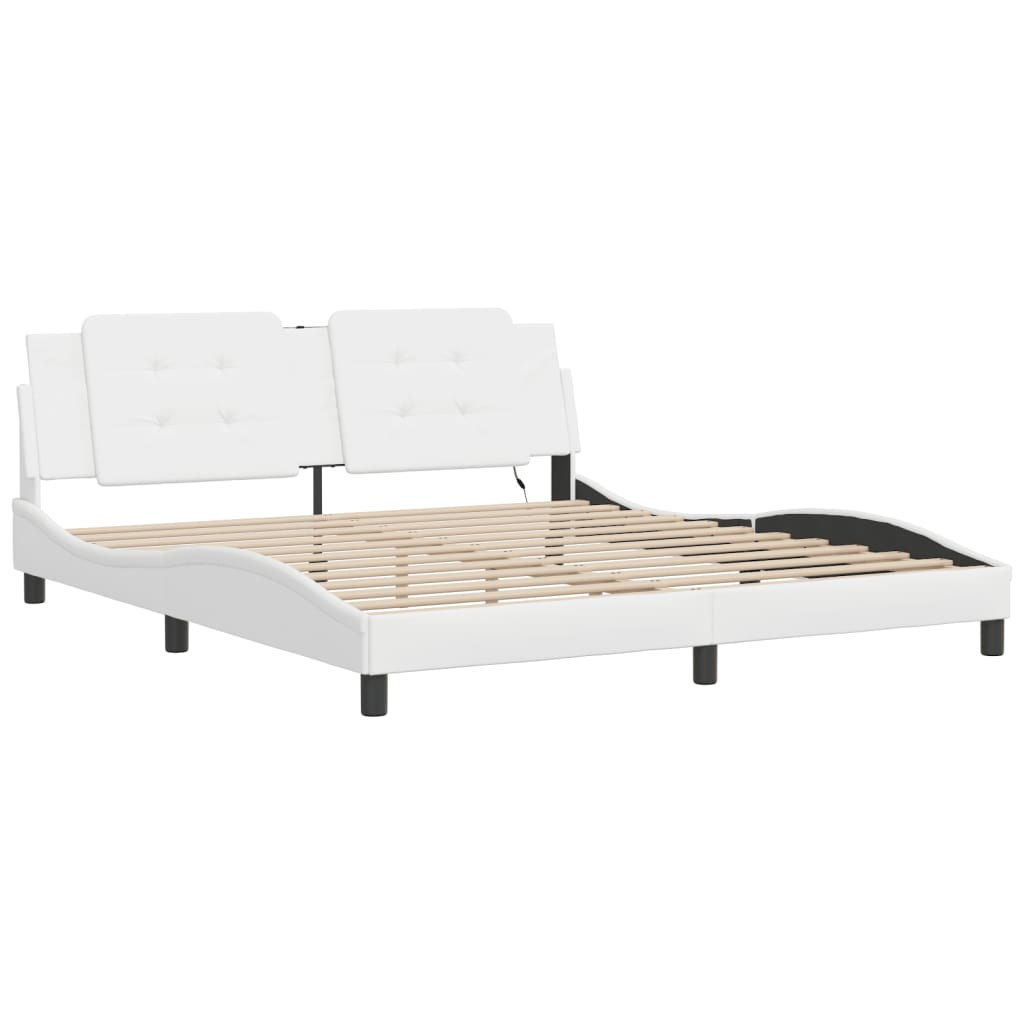Cadre de lit avec LED sans matelas blanc 180x200 cm - XIOS