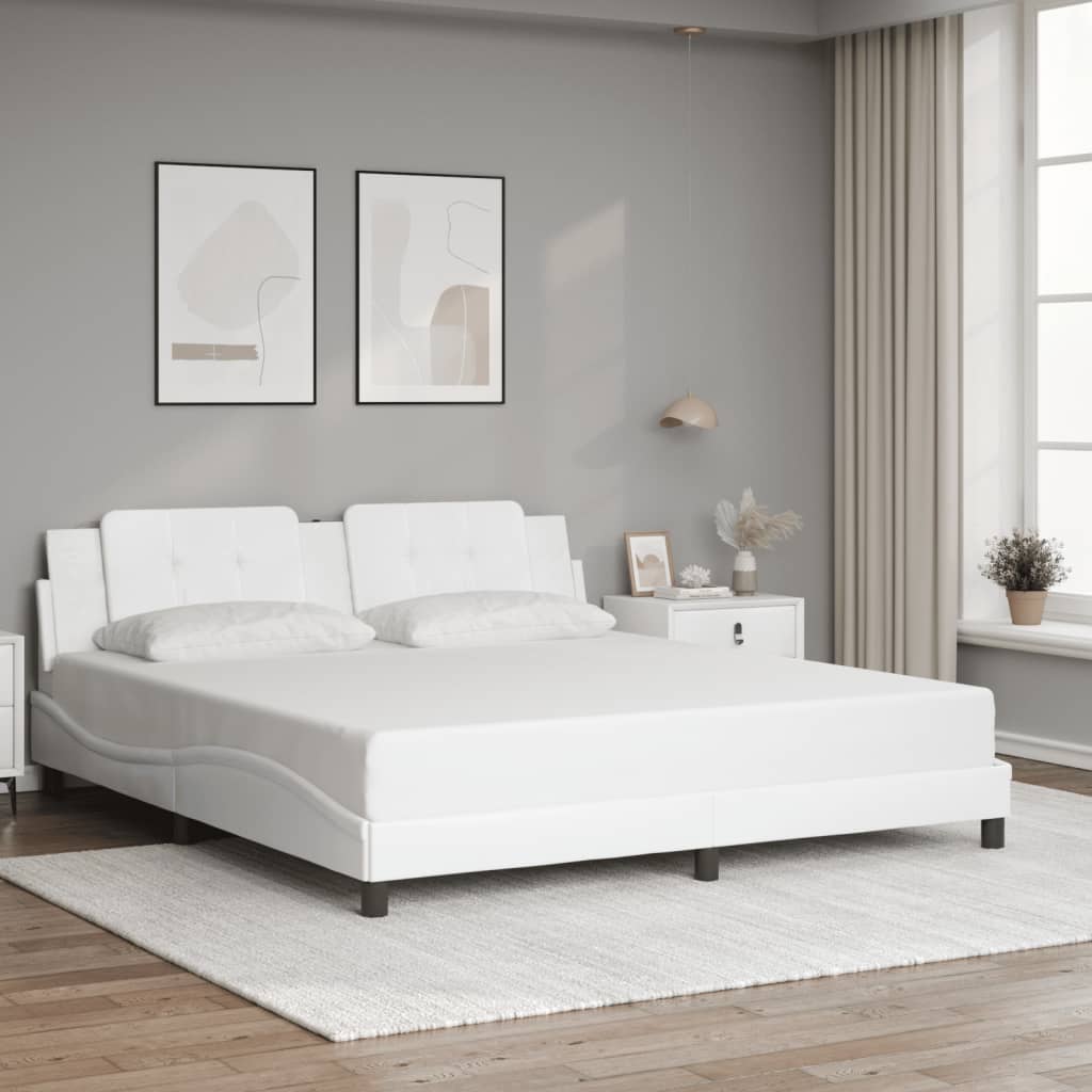 Cadre de lit avec LED sans matelas blanc 180x200 cm - XIOS