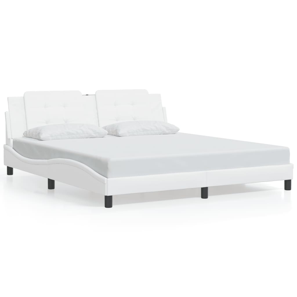 Cadre de lit avec LED sans matelas blanc 180x200 cm - XIOS
