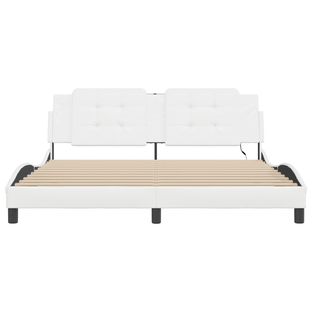 Cadre de lit avec LED sans matelas blanc 180x200 cm - XIOS