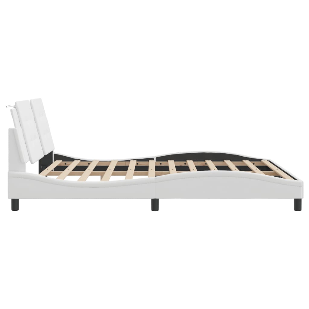Cadre de lit avec LED sans matelas blanc 180x200 cm - XIOS