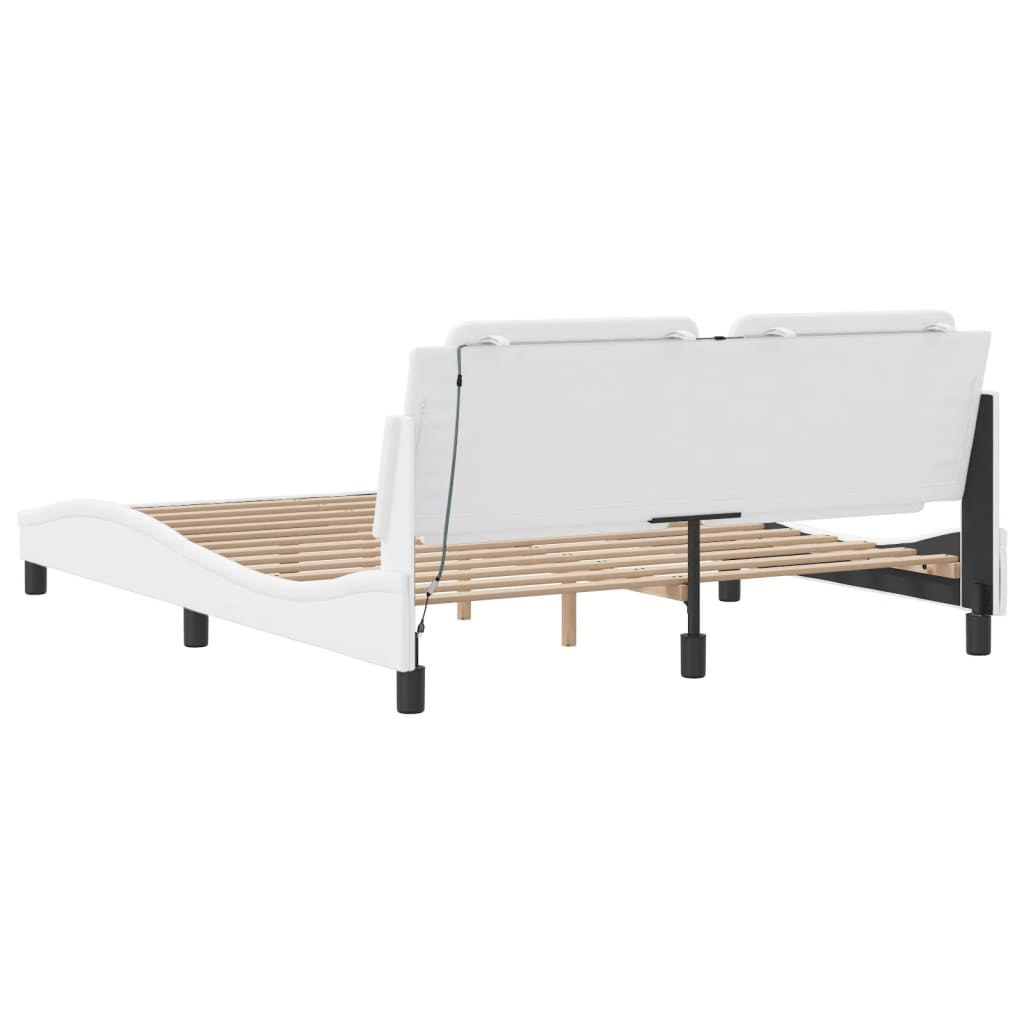 Cadre de lit avec LED sans matelas blanc 180x200 cm - XIOS