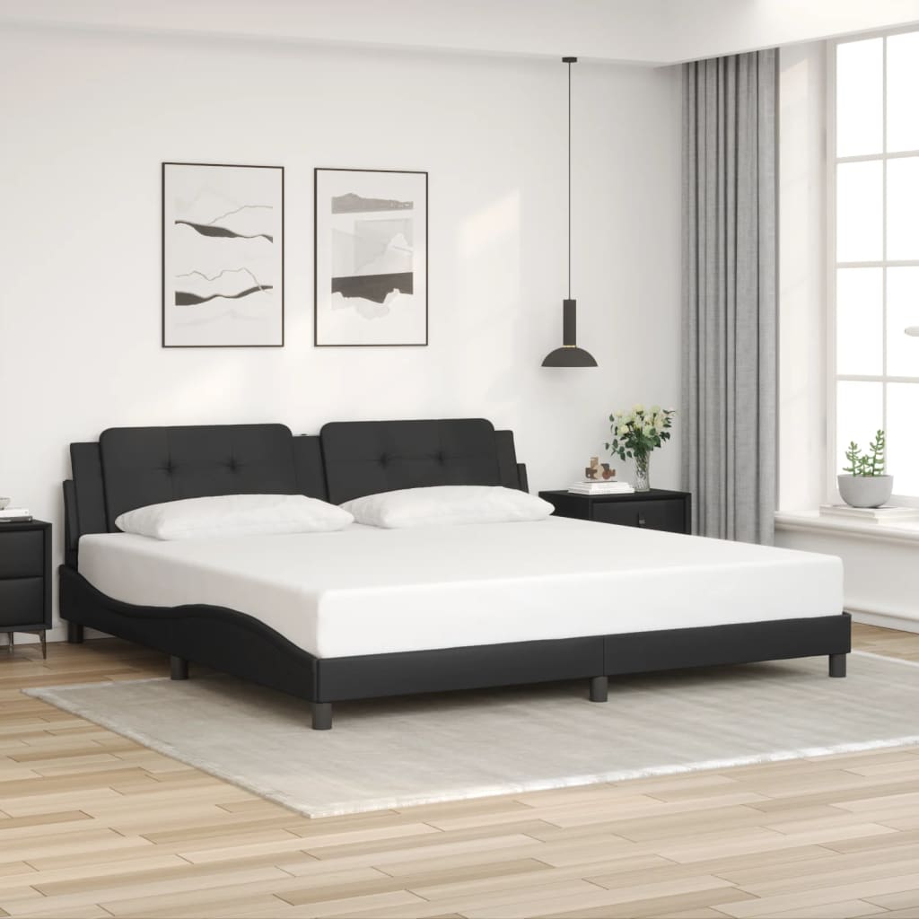 Cadre de lit avec LED sans matelas noir 200x200 cm - XIOS