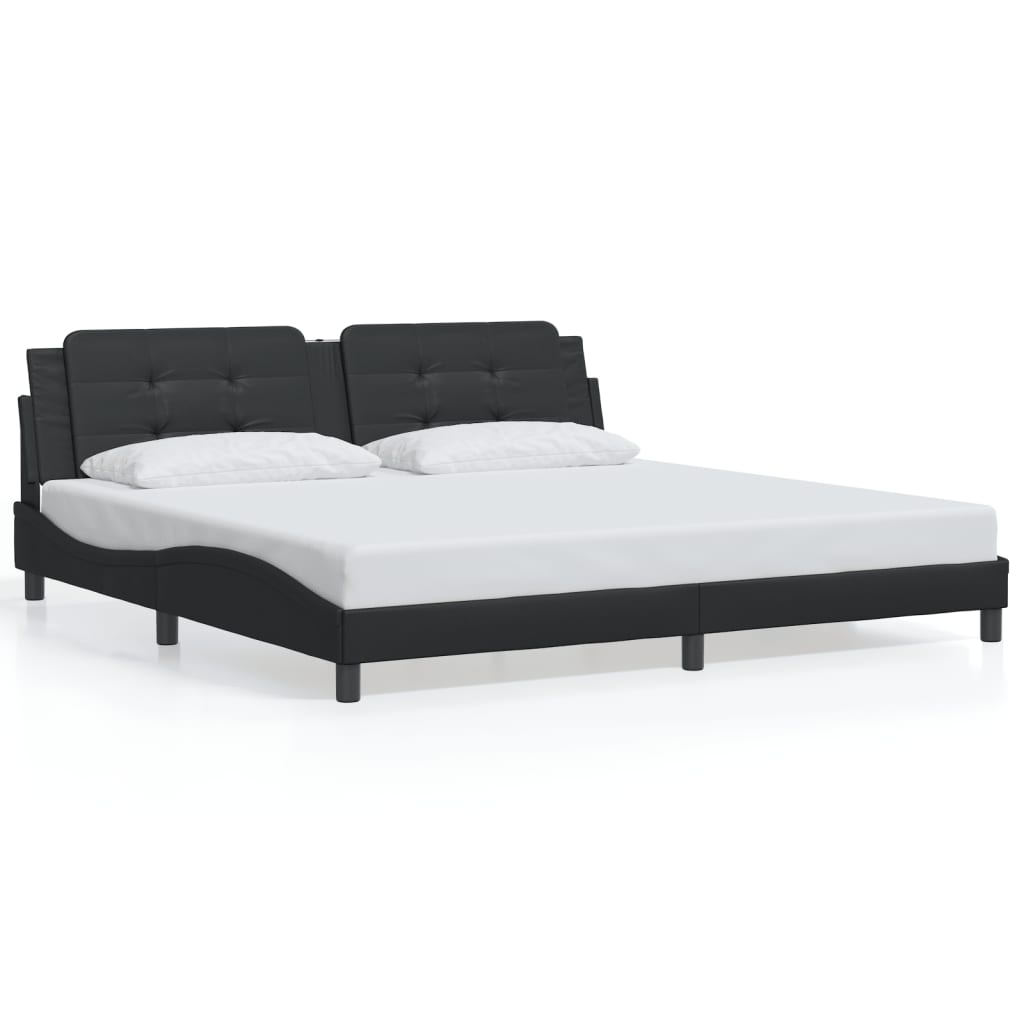 Cadre de lit avec LED sans matelas noir 200x200 cm - XIOS